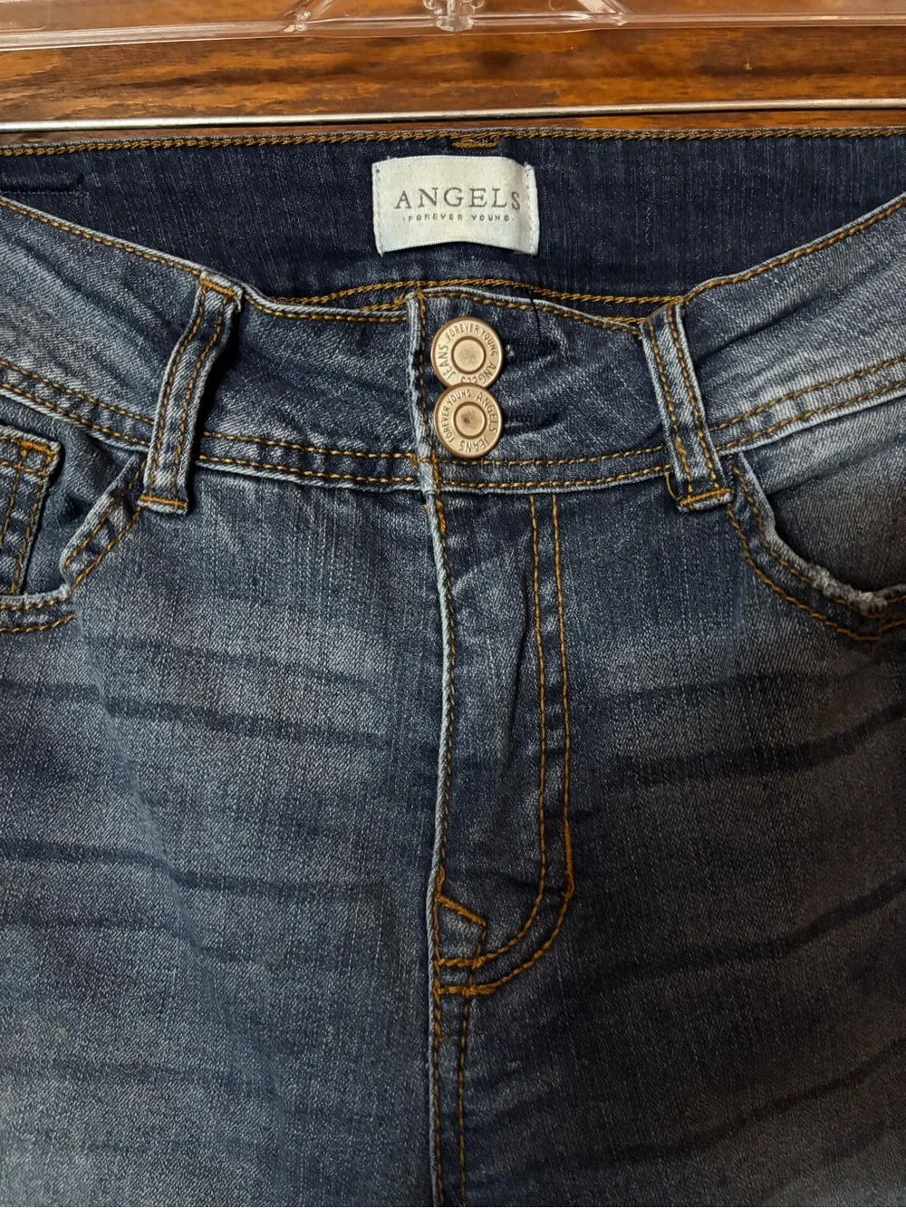 Angels Jeans Wide Leg Flared Jeans - Dark Blue Wash - Picture 2 of 4